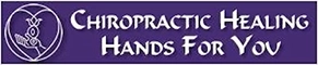 Chiropractic Healing Hands For You purple scrolling row logo.