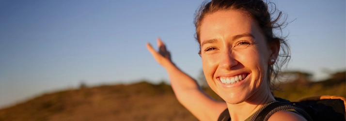 Happy smiling woman.
